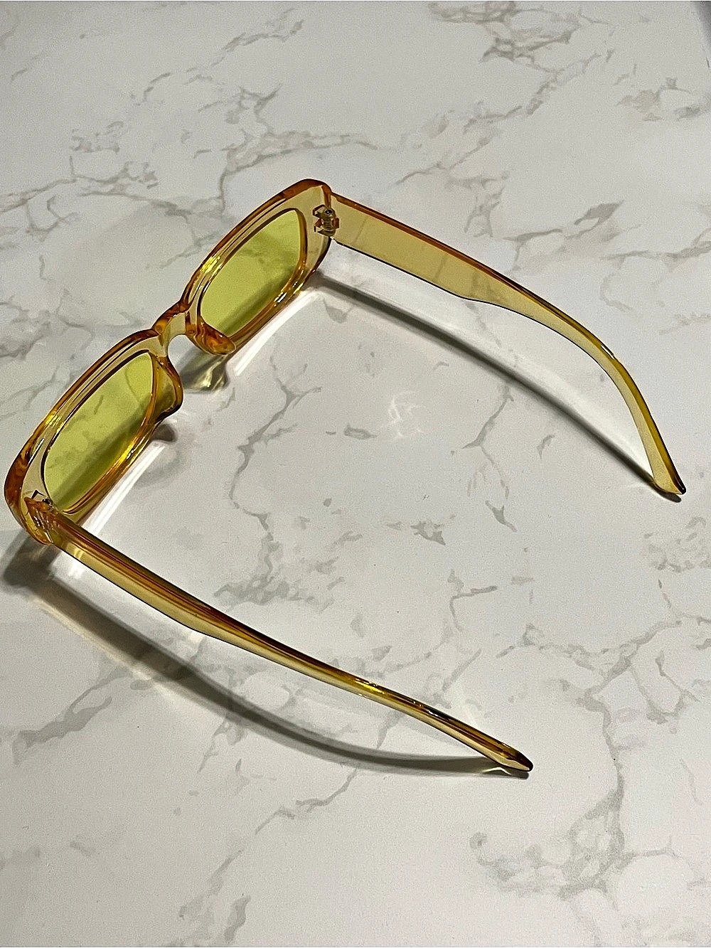 Yellow Rectangular Sunglasses - Picture 2 of 2